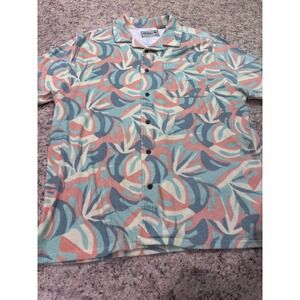 Howler Brothers Mens Tropical Leaf Print Shirt size large Terry Material